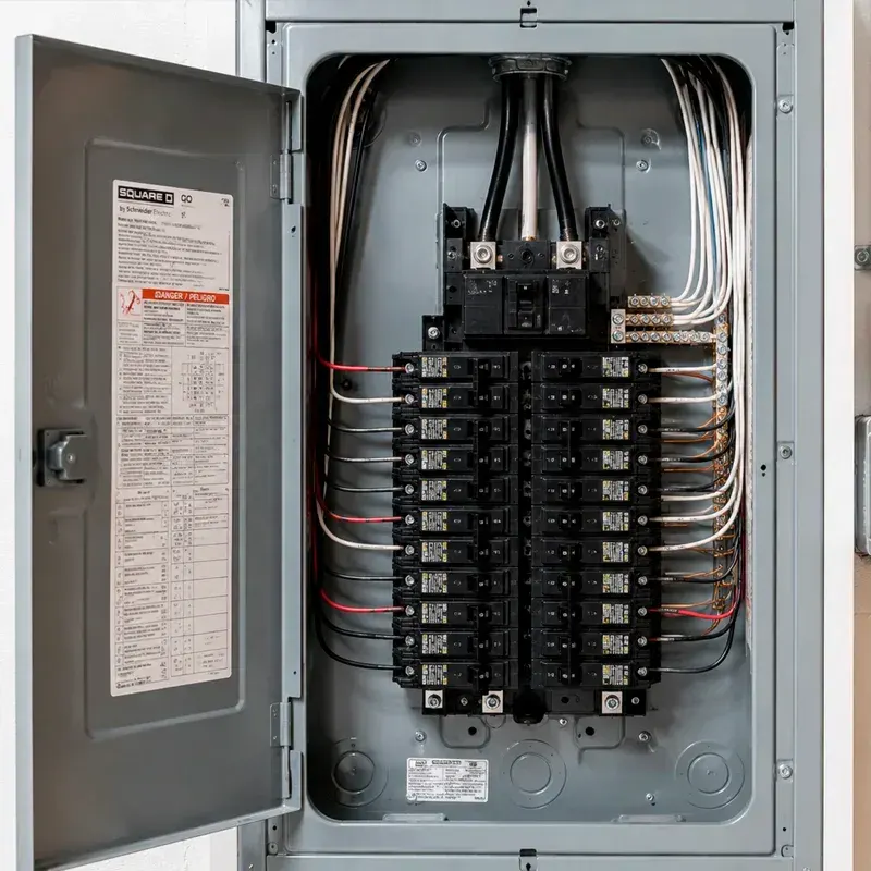 Residential electrical panel installed and serviced by ARD Engineering Group in Woodland Hills, CA.