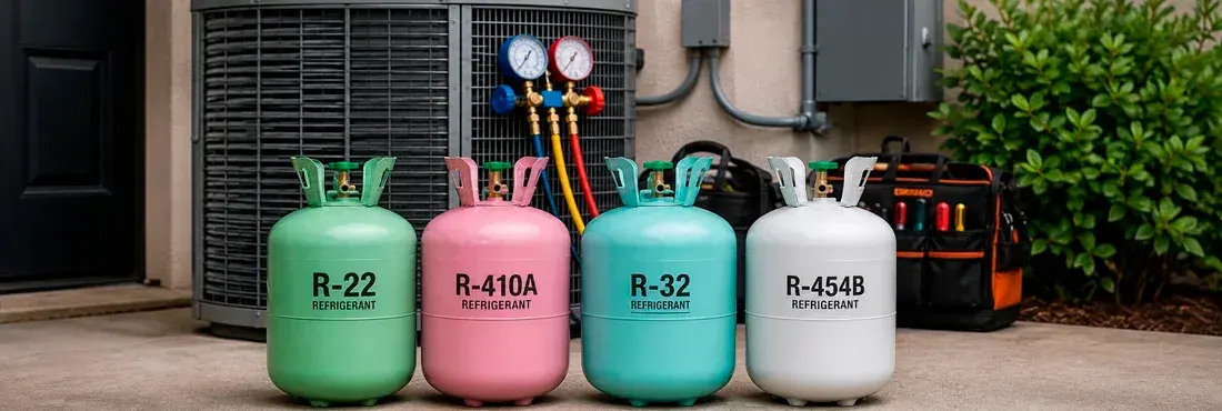 AC Refrigerant Types Explained: R-22, R-410A, R-32 and R-454B