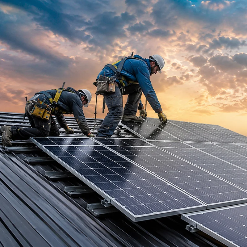 ARD Engineering Group technicians installing solar panels on a residential roof in Westlake Village, CA.